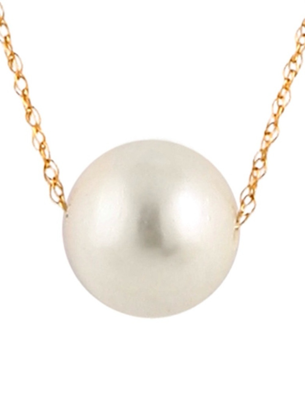 New 14K 10-11mm freshwater Gold Chain Pearl Pendant Necklace